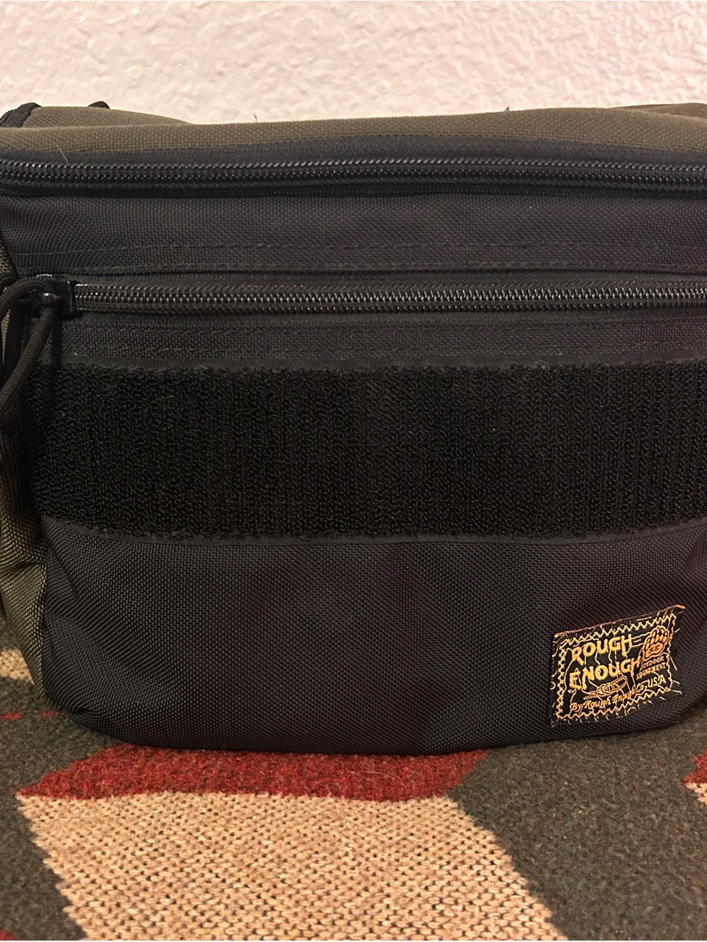 Black and Olive Rough Enough Crossbody Bag